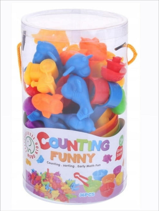 Colorful Counting Transport with Matching Cups – Sort, Count & Color Recognition Learning Toy