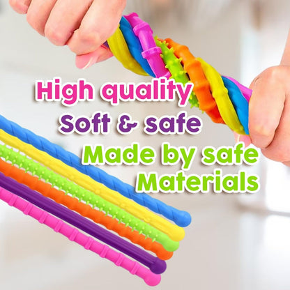 Silicone Sensory Sticks With Reversible Textures 6 Piece