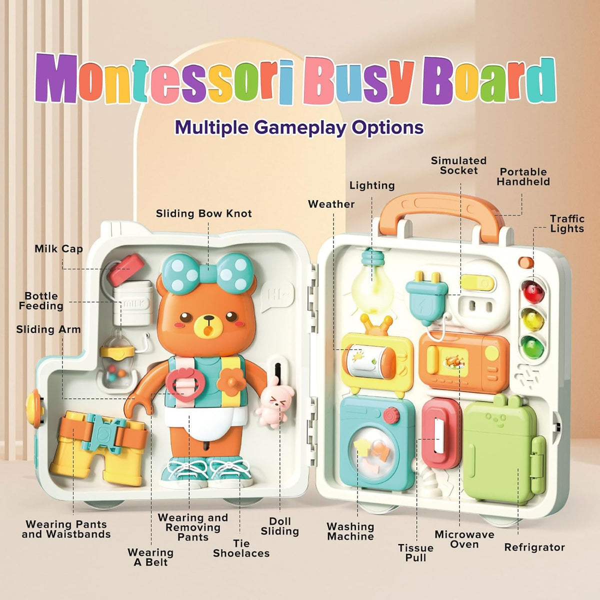 Multifunctional Busy and Sensory Board with Light and Sound
