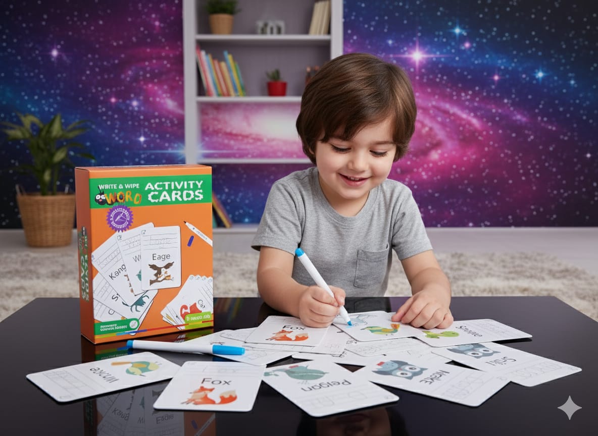 Word Write-and-Wipe Learning Cards – Reusable Early Learning Set