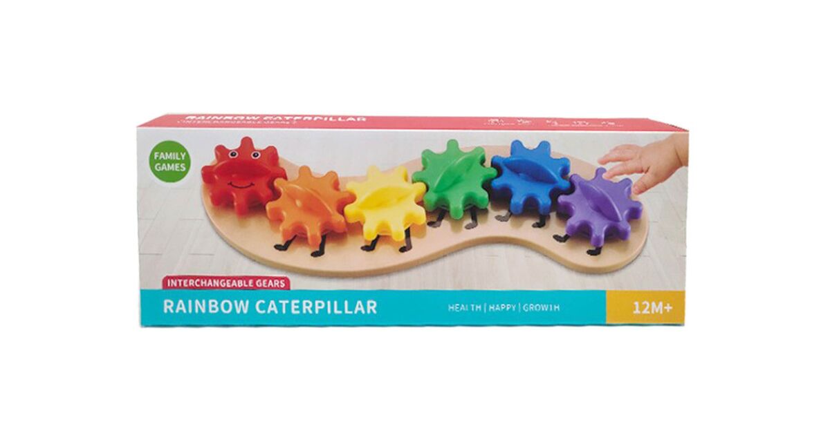 Rotating Interchangeable Gears Rainbow Caterpillar