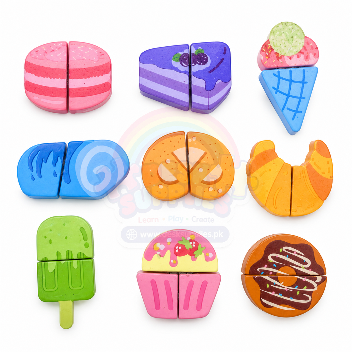 Wooden Dessert Cutting Set – 12 Pieces