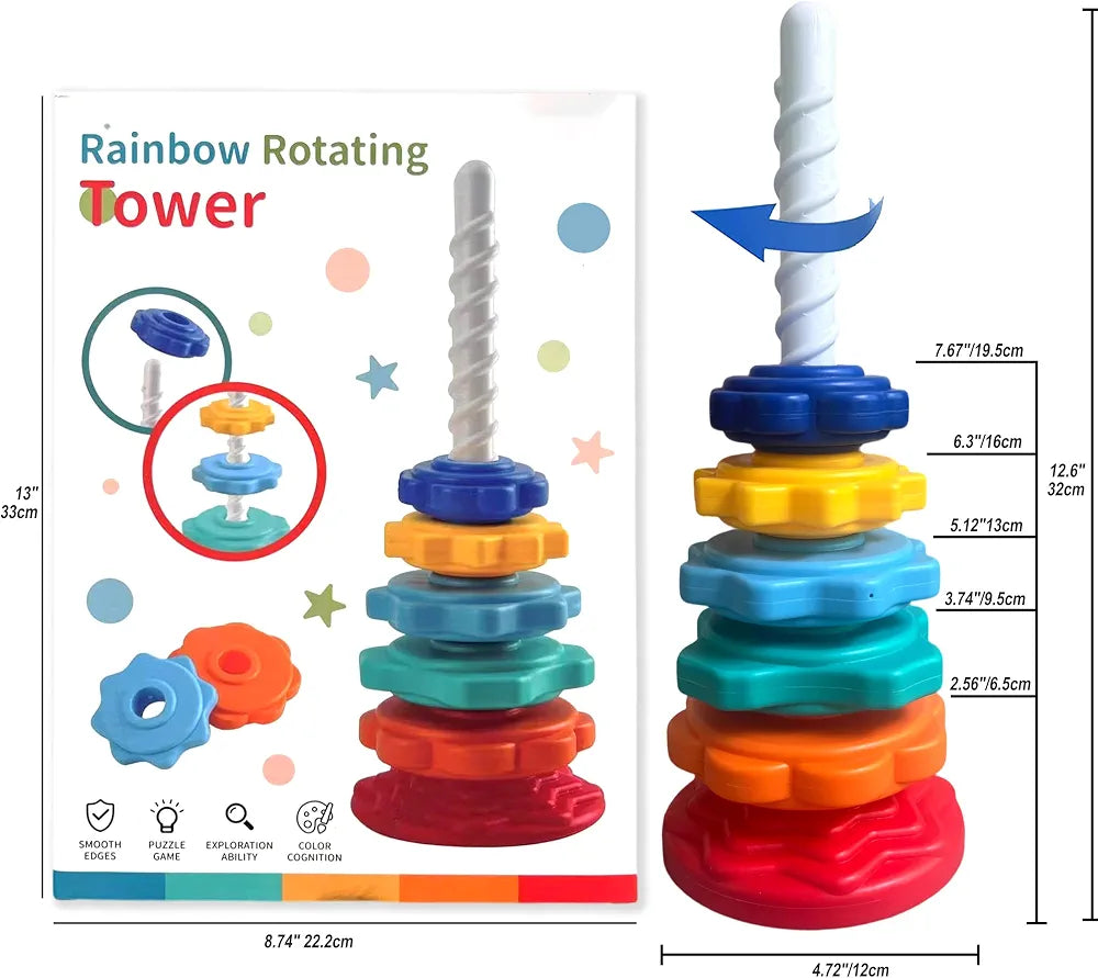 Rainbow Rotating Spin Stacking Tower
