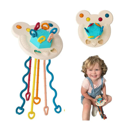 3in1 Silicon Funny Teether & Puller Toy