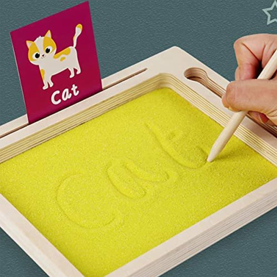 Wordpad Tracing – Wooden Sand Tray with Wooden Pen