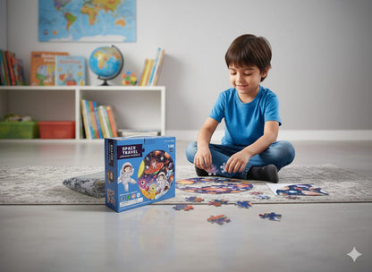 Space Travel Jigsaw Puzzle Game For Kids