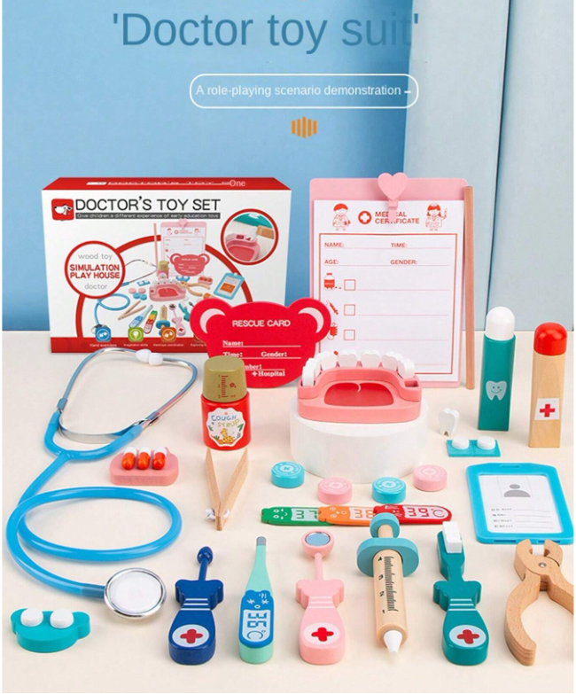 Wooden Pretend Play Doctor Set