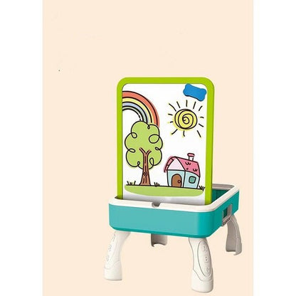 2-in-1 Building Blocks Table & Drawing Board for Kids – Creative Play Station