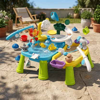 Animal WaterPark Play Table with Pump Circulating Electric Water Table Interactive Toy Cordless for Toddlers