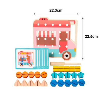 Wooden Shape Screw Game with Pattern Making