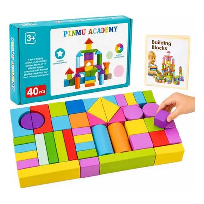 Wooden Multicolor Building Blocks – 40 pieces
