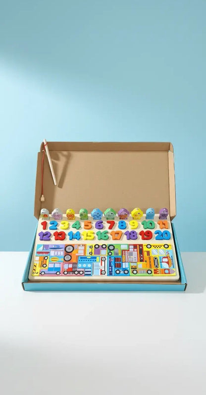 Wooden Fishing Four in 1 Logarithm Board