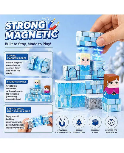 38Pcs 3D Magnetic Cube Snow House Blocks