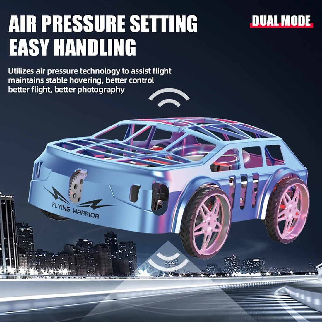 RC Drone Air Racer Flying Car One Click Take Off/Landing with LED Lights