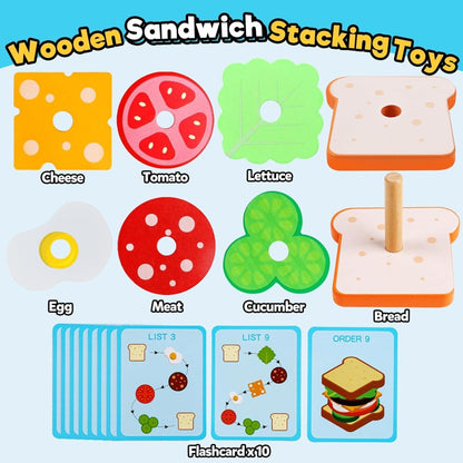 Wooden Sandwich Stacking and Pattern Matching Toy