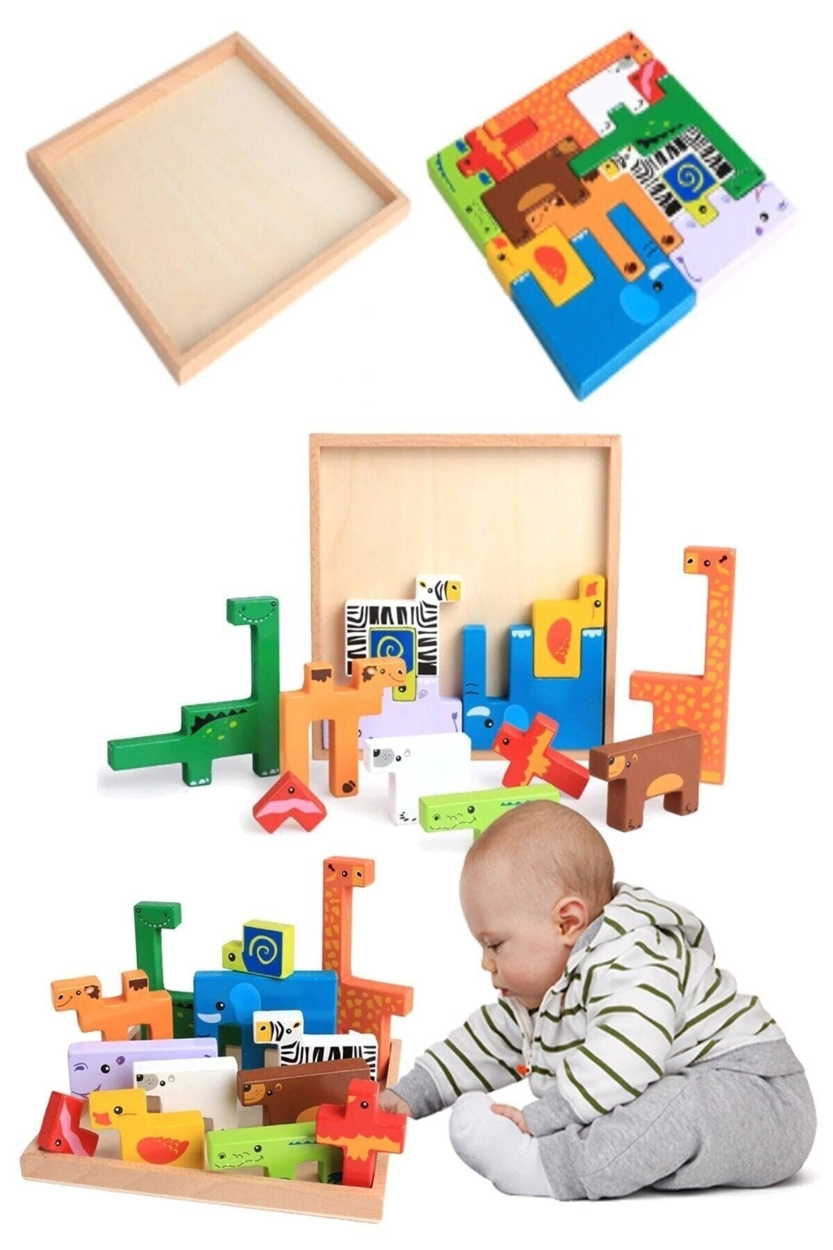 Wooden Animal Creative Challenge Jigsaw Puzzle Board