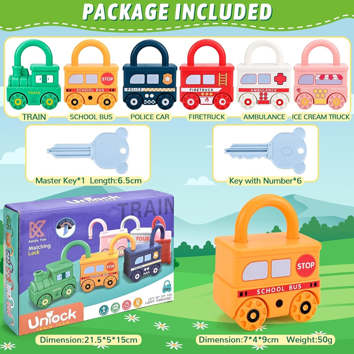 Train Learning Locks (6 Pieces)