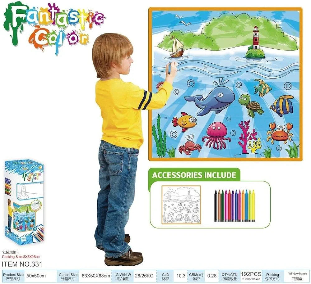 Sea Animals Washable Drawing Mat