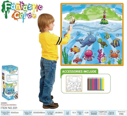 Sea Animals Washable Drawing Mat