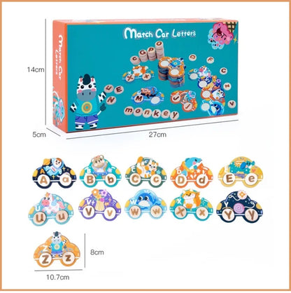 Wooden Match Car Letters