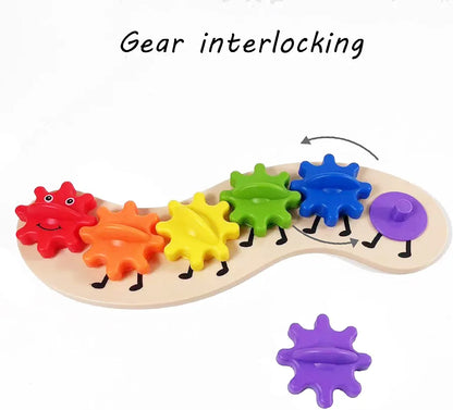 Rotating Interchangeable Gears Rainbow Caterpillar