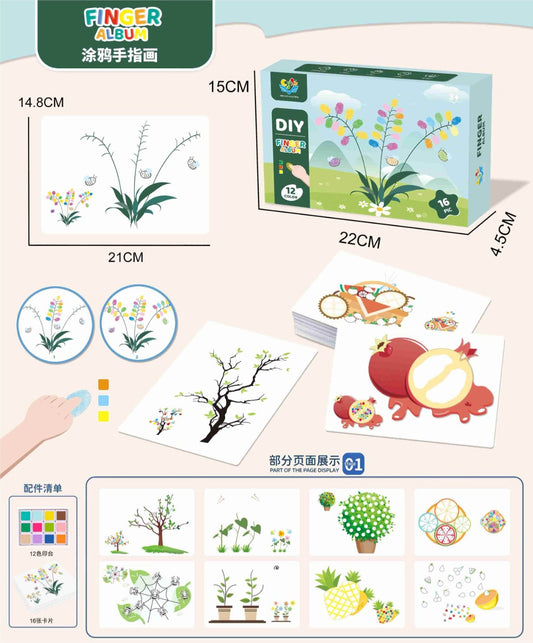 Flower Finger Painting Card For Kids