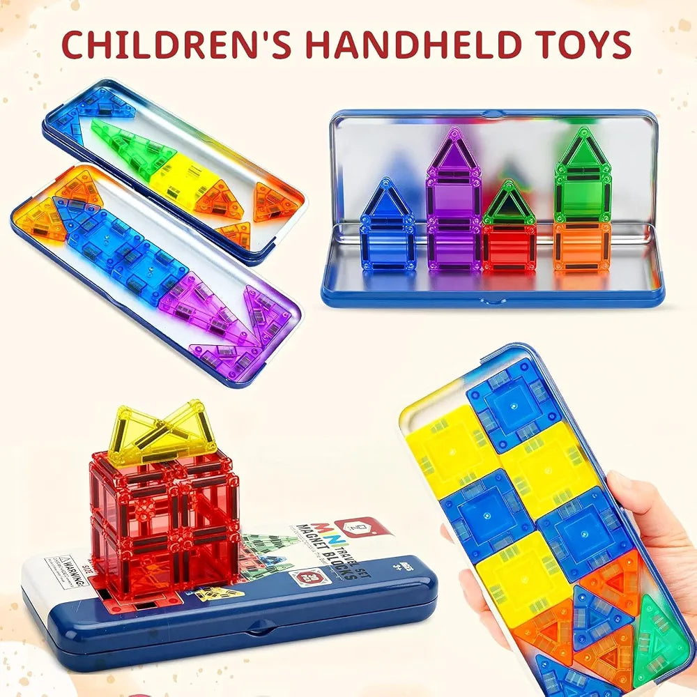 Mini Travel Magnetic Tile Blocks Set 30 Pieces