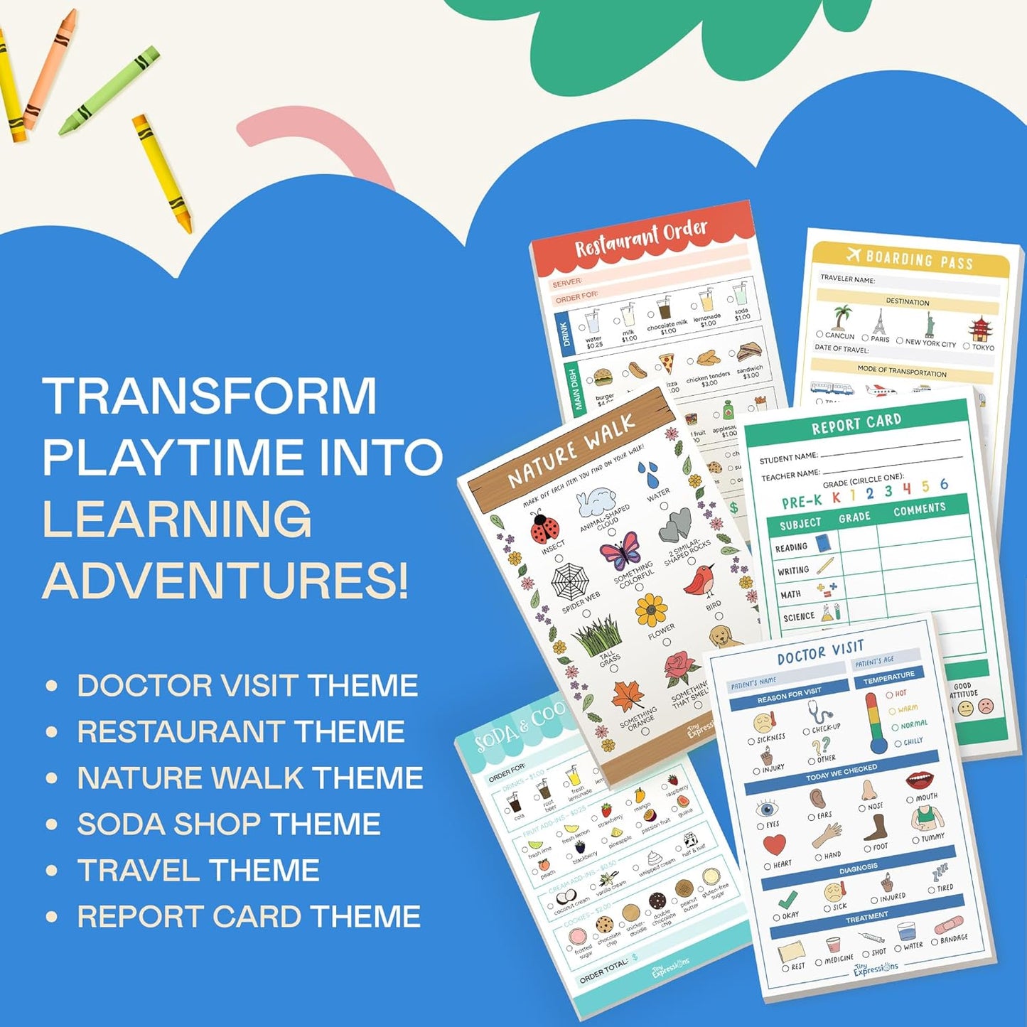 Kids Pretend Play Notepads