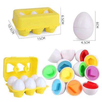 Shape Matching Eggs For Color Recognition - 6 Pieces