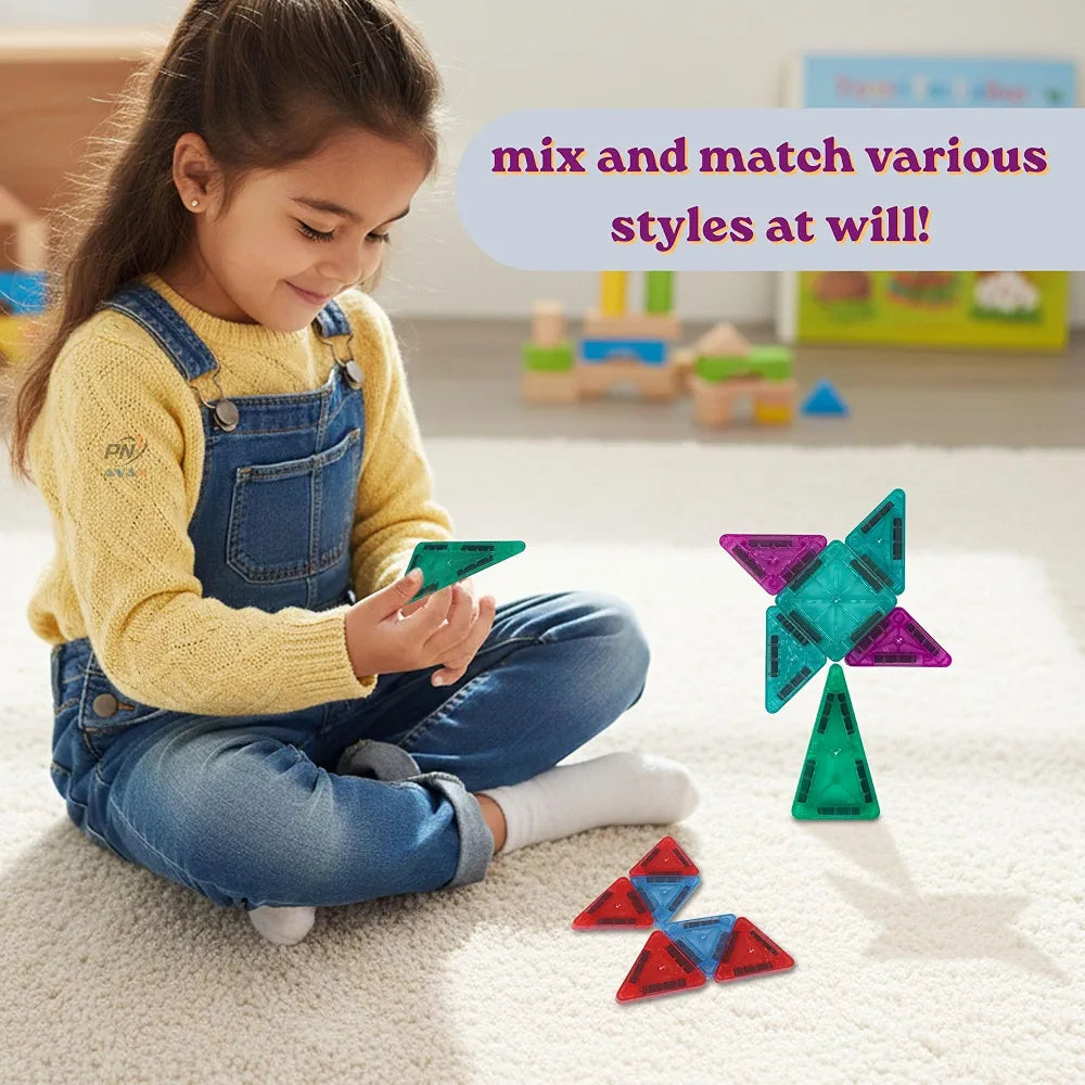 Mini Magnetic Tiles- 56 pcs Set