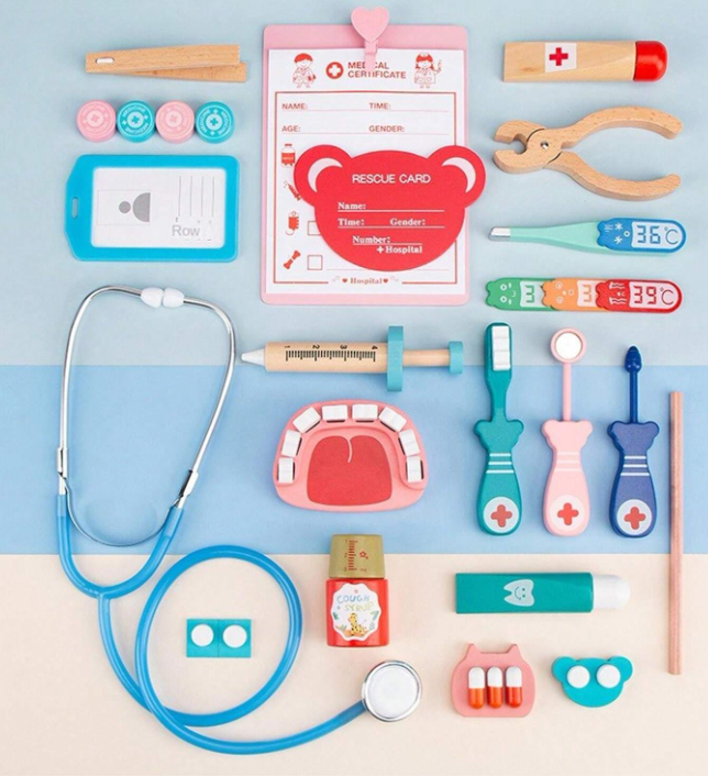 Wooden Pretend Play Doctor Set