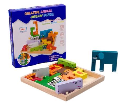 Wooden Animal Creative Challenge Jigsaw Puzzle Board