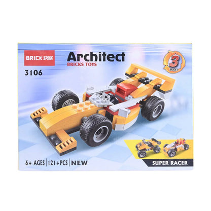 Architect Super Racer 3-in-1 Building Blocks Set (121 Pieces)