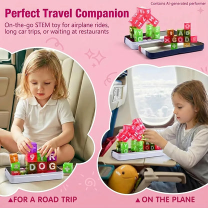 Mini Tin Travel Set Magnetic Alphabet and Number Cube 40 pieces