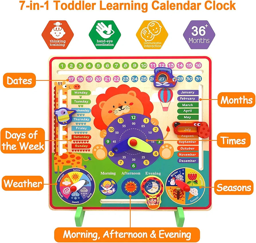 Wooden Calendar Clock