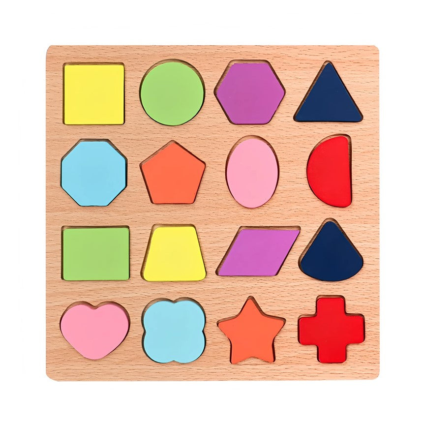 Shapes Wooden 3D Learning Mini Puzzle Board