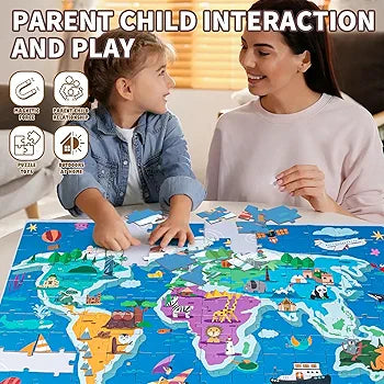Magnetic Puzzle World Map- 168 pcs