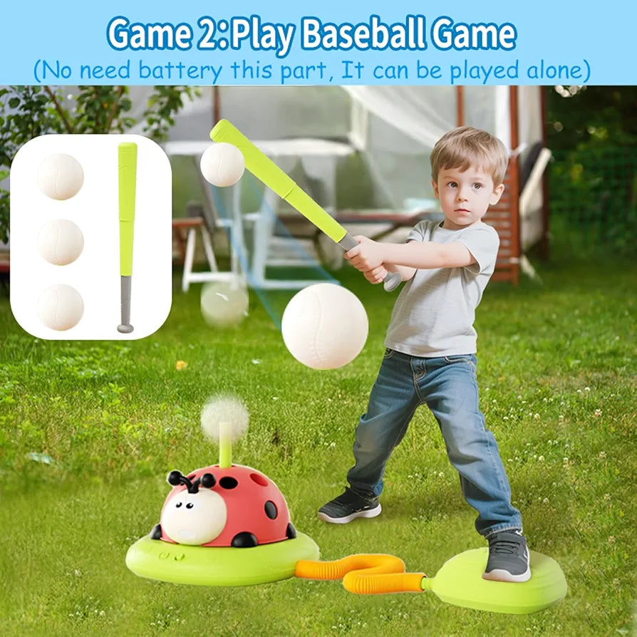 4-in-1 Musical Jump, Target Toss, Launcher & Baseball Set with Remote Control for Kids