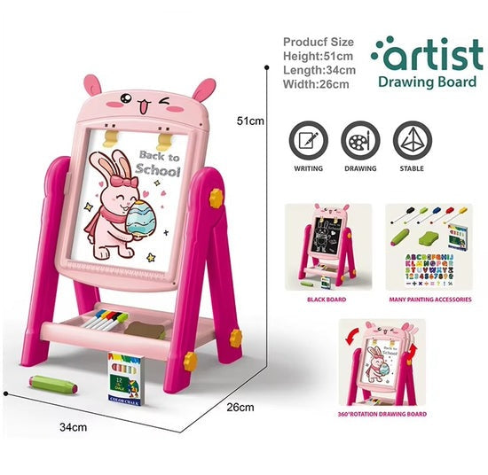 Art Easel Dual Sided Magnetic Drawing Board-24pcs