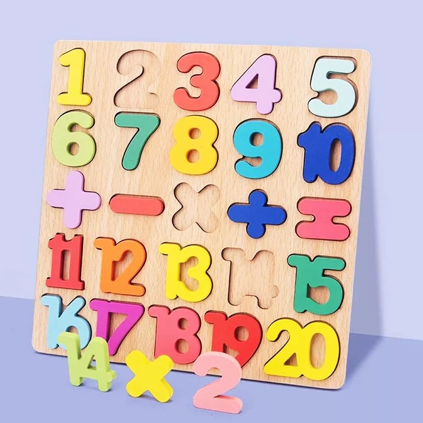 1 to 20 Counting Wooden 3D Learning Mini Puzzle Board