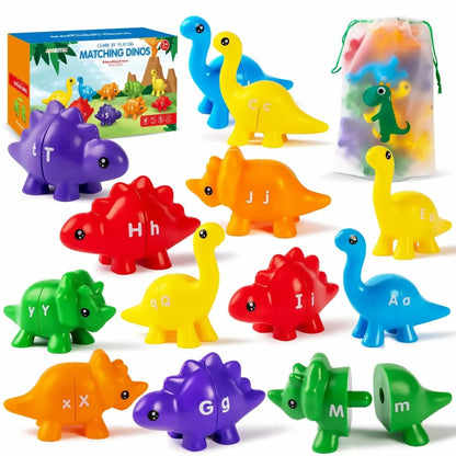 A-Z Alphabet Matching Dinosaurs – 13 PCS Double-Sided