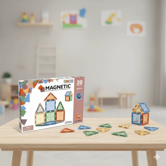 20 Pcs Mini Tiles Magnetic Building Blocks for Kids