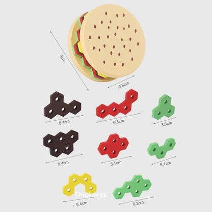 Wooden Wisdom Hamburger Brain-Boosting Fun & Educational Puzzle