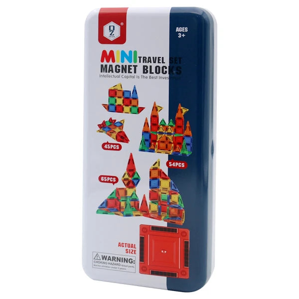 Mini Travel Magnetic Tile Blocks Set 54 Pieces