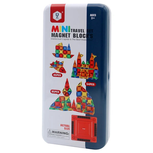 Mini Travel Magnetic Tile Blocks Set 54 Pieces