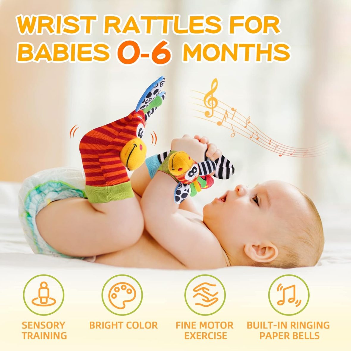 Baby Wrist & Feet Rattle Set (4pcs)