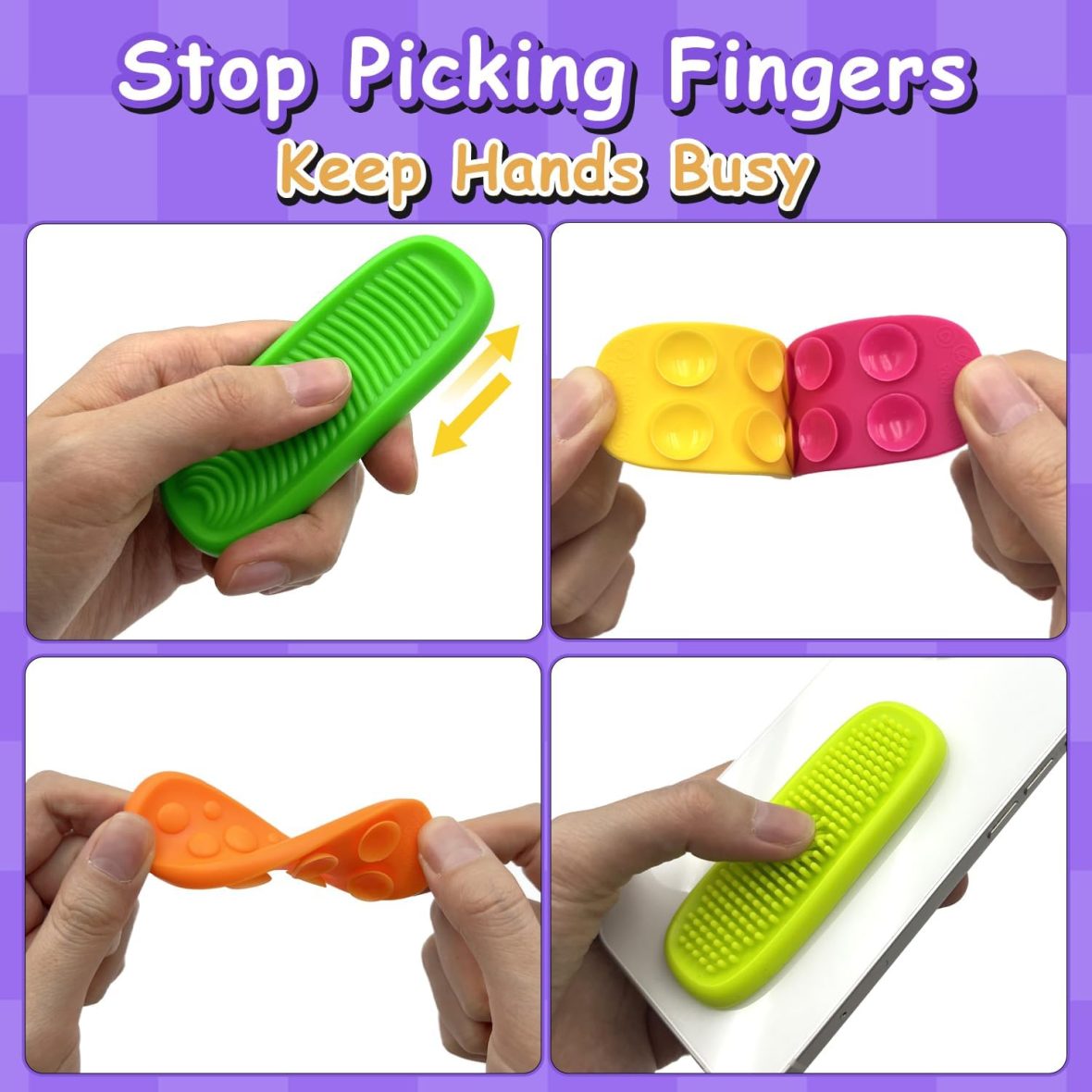 Calming Sensory Suction Fidget Bar/ Worry Stones (8 pcs)