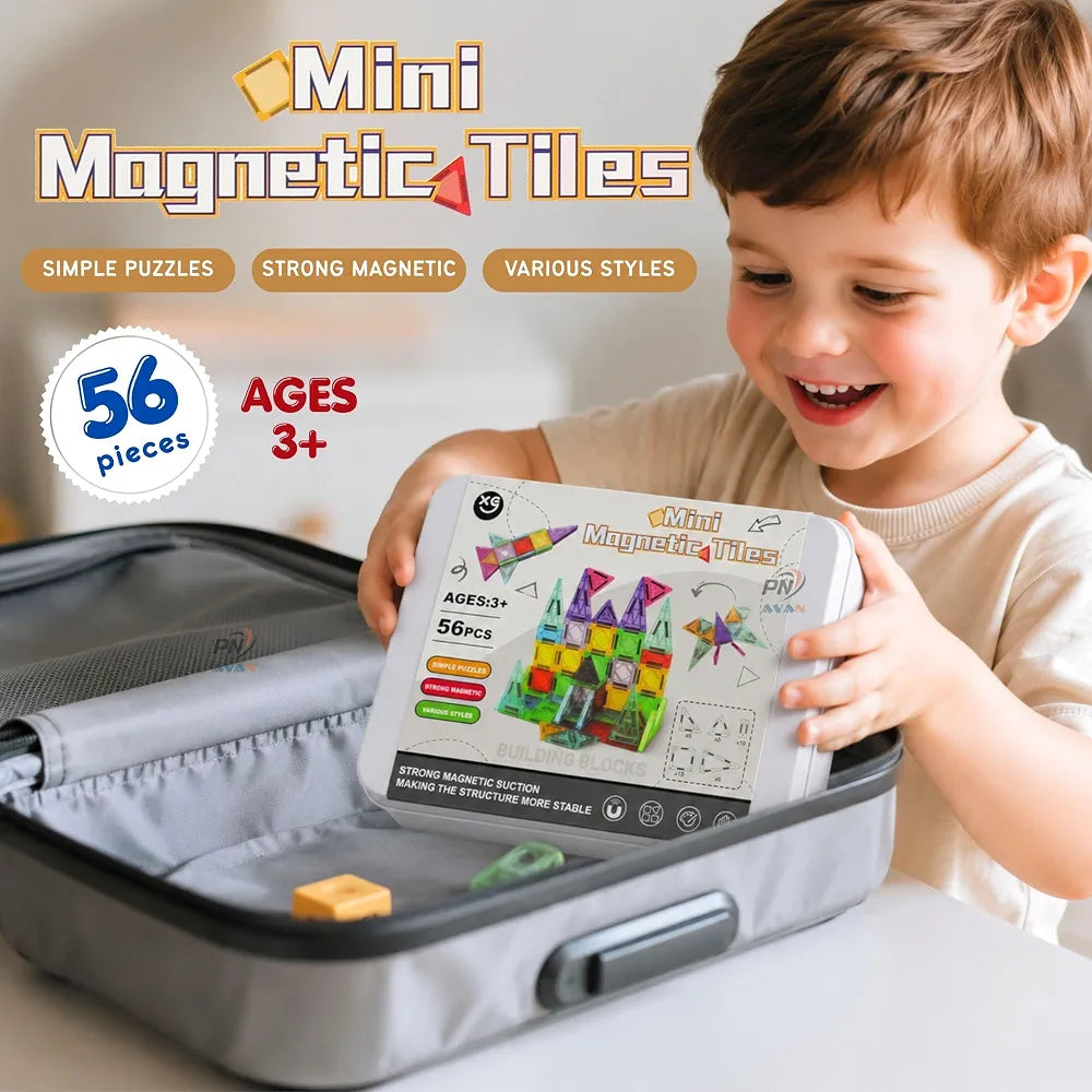 Mini Magnetic Tiles- 56 pcs Set