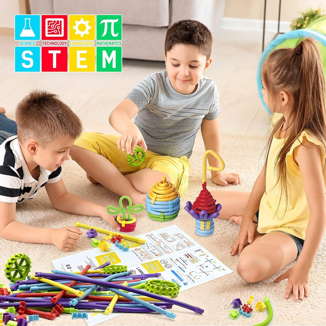 3D Art Creative Soft Twister Rods Building Stick -85 pieces