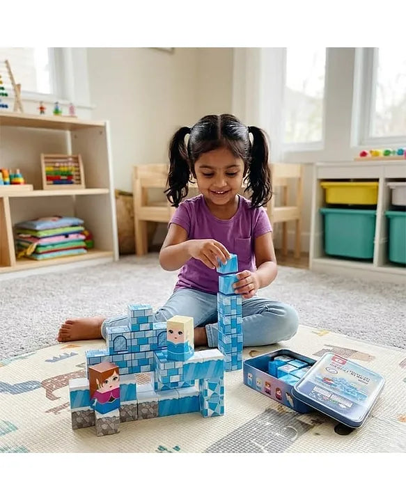 38Pcs 3D Magnetic Cube Snow House Blocks